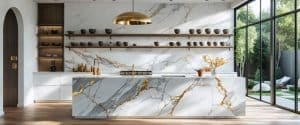 modern kitchen renovations with golden accents